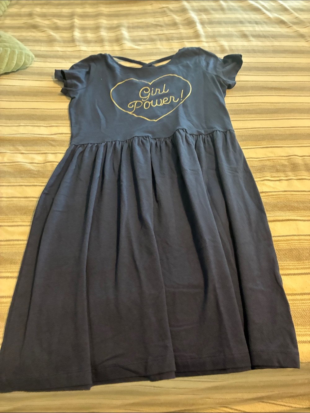 Carter's Navy Dress with Gold Heart "Girl Power"